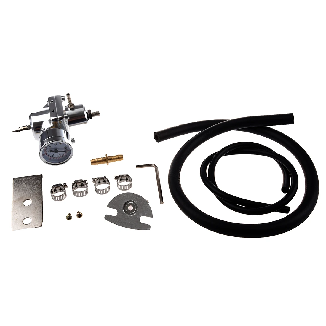 Новый универсальный автомобильный регулируемый регулятор давления топлива с манометром, серебристый