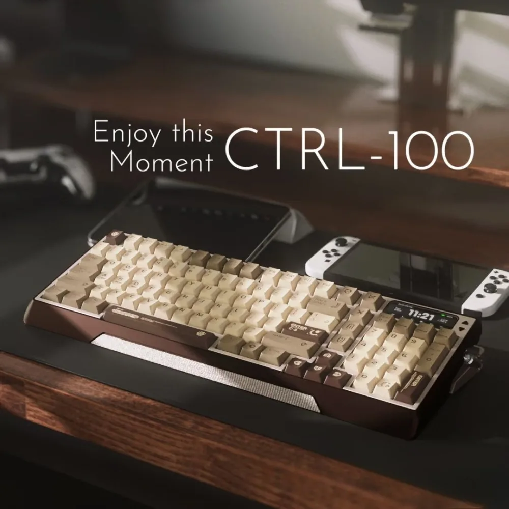 FOCUS LAB Ctrl100 Mechanical Keyboard Wireless Tri-mode Gasket Hot-Swap Electric Lift Custom Aluminum Office Gaming Keyboard