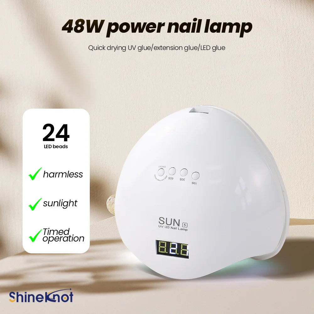 

SHINEKNOT 48W UV Nail Lamp Three-Speed Settings Infrared Sensing LED Nail Curing Drying Sunshine Nail Art Gentle On The Hands