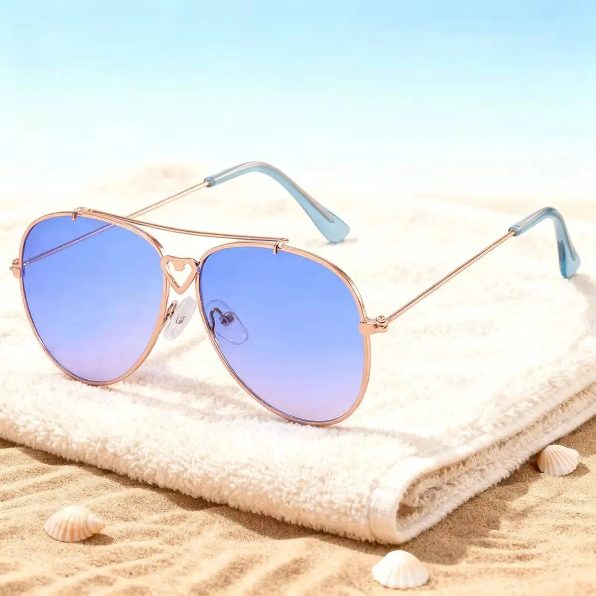 2026 Retro Mode Metall Kinder-Sonnenbrille Edition Reise-Konkav-Geformte Brille Baby Trendige Sonnenbrille