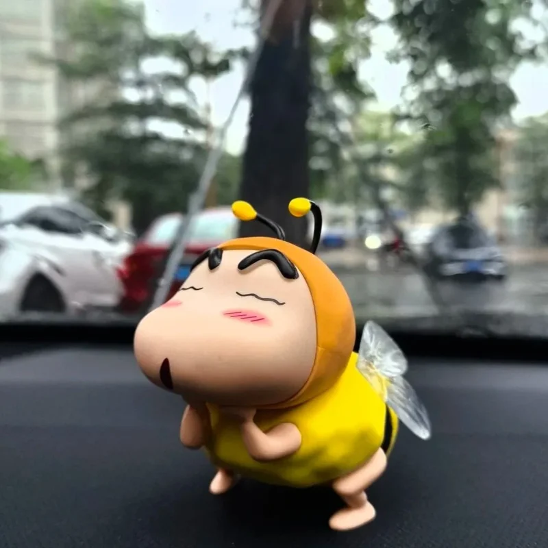 New Crayon Shin-Chan Cos Bee 8cm Mini Toys Anime Figures Kawaii Doll Collection Model Gk Statue Ornaments Car Decor Kids Gifts