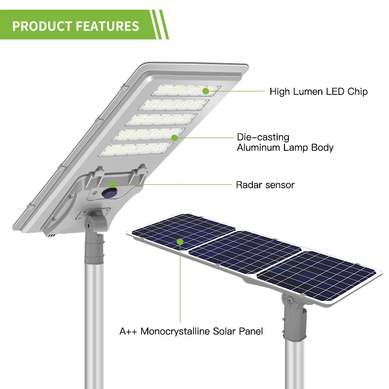 High Brightness Stree Highway Road  Outdoor Solar Street 60W 80W 100W All In One Streetlight