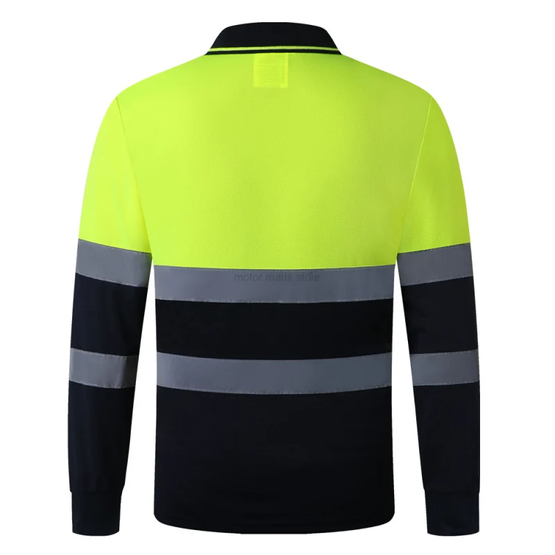 Unisex High Visibility Reflective Safety T-shirt Quick Drying Long Sleeve Workwear Outdoor Construction Protective Work Clothes