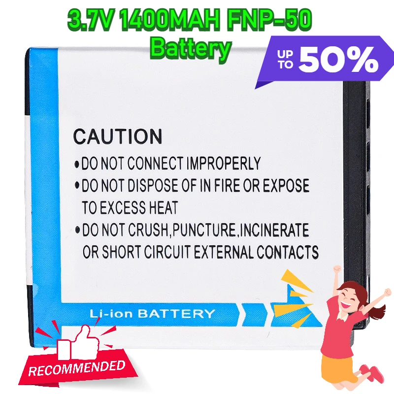 

3.7V 1400MAH FNP-50 Battery For Fujifilm Cameras K7004 D-LI68 F775 F665 F505 and The FNP50A Battery