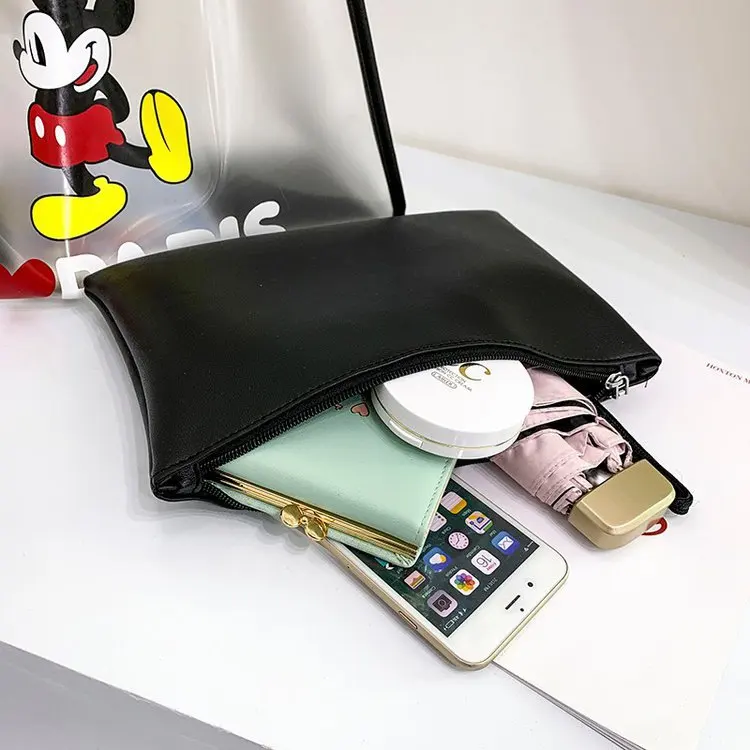 Disney\'s new waterproof diagonal transparent bag portable beach bag Mickey mouse plastic bag girl jelly shoulder bag 2pcs