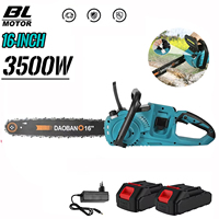 3500W Brushless 16 Inch Electric Chainsaw Cordless Pruning Woodworking Power Tool Handheld Garden Cutter For Makita Battery