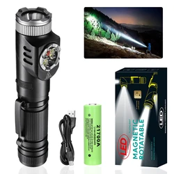 BALDR F30X 21700 Powerful Rechargeable LED Flashlight 1500LM Hiking Flashlight Far Beam and Floodlight Torch Magnetic Tail Cap