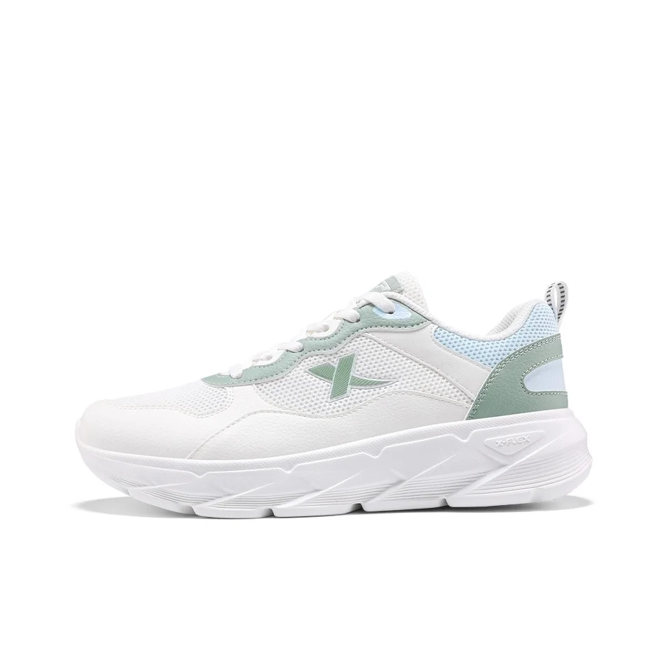 XTEP Breathable And Resilient Low top Casual Running Shoes Women's White Green 875318110032-6