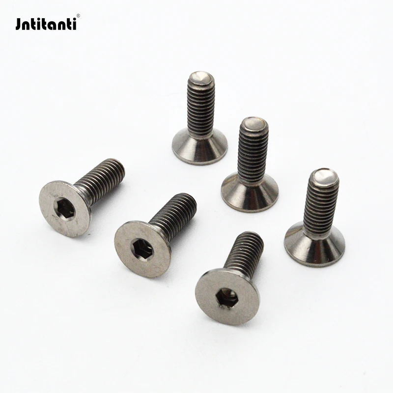 Jntitanti Countersunk Gr.5 Titanium Alloy Ti-6Al-4V Bolt M5 for Auto Steering Wheel Modification