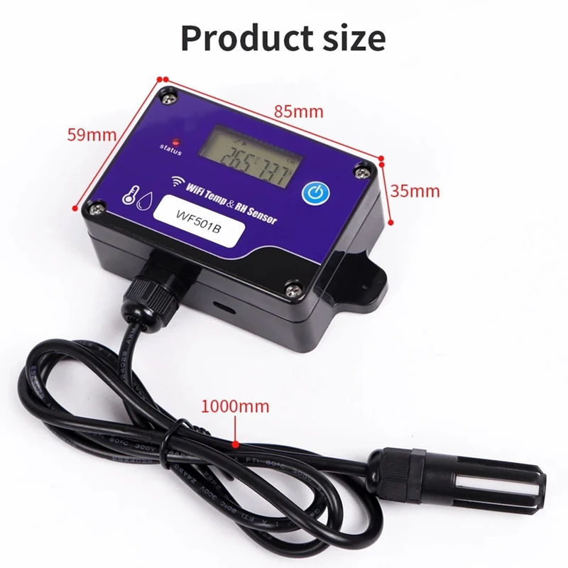 Y23A-WF501B Wifi Sensor de temperatura y humedad transmisor de temperatura Digital para almacenamiento Monitor de temperatura registrador de datos