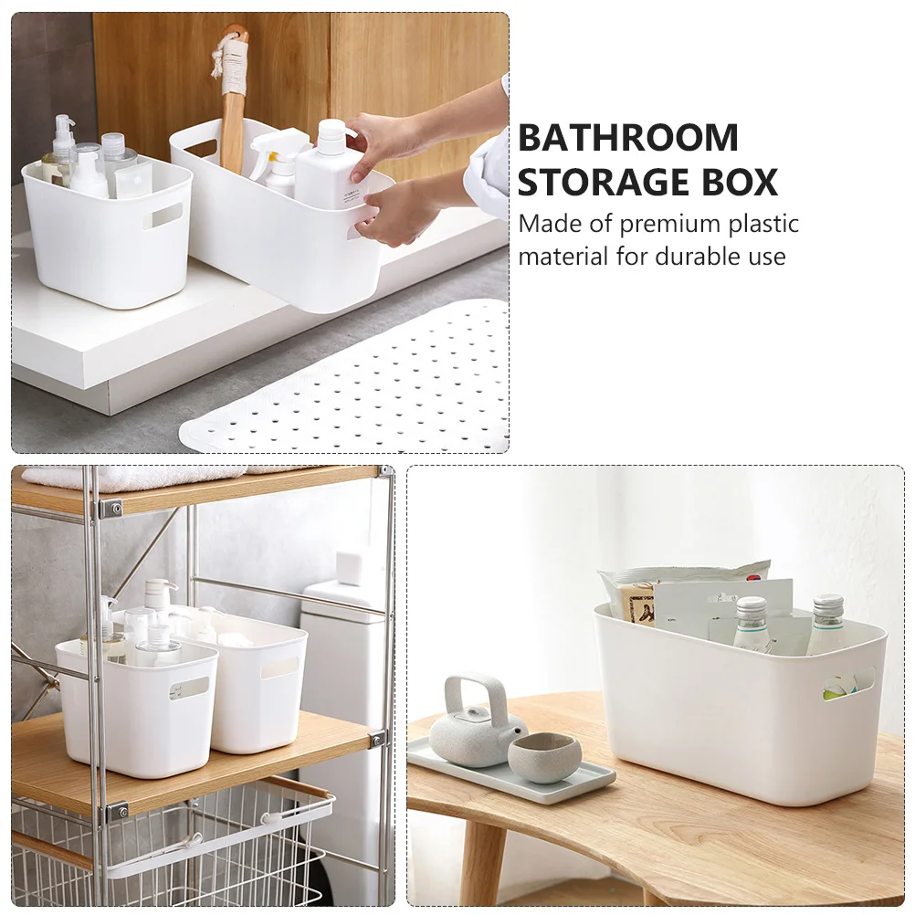 

1pc Portable Storage Box Desktop Organizer Large Capacity Snack Basket Home Bathroom Sundries Holder Plastic