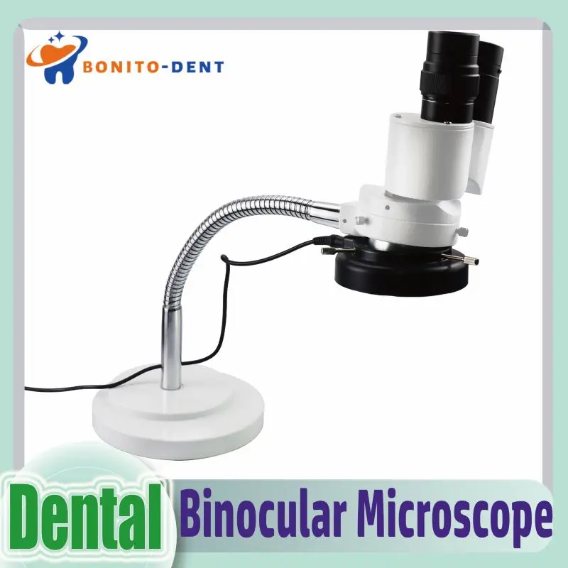 

10X Binocular Stereo Microscope with LED Light Lamp Dental Adjustable Hose Microscope for Dental Lab Tool