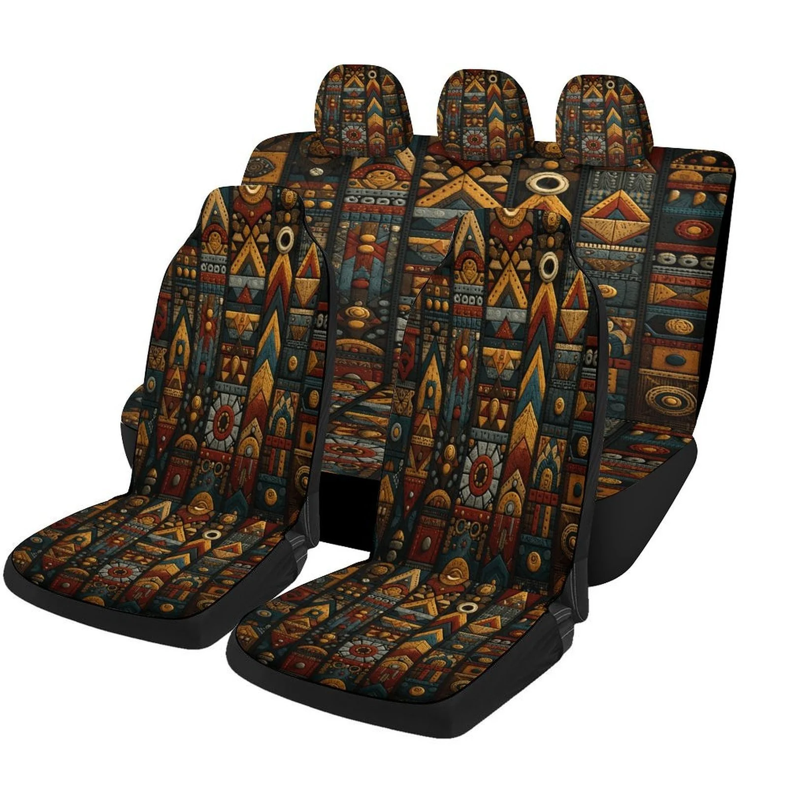 Decorative Designs Created For A Complete Car Seat Cover Set Suitable For Various Vehicles, Stylish And Unique Car Seat Protecto
