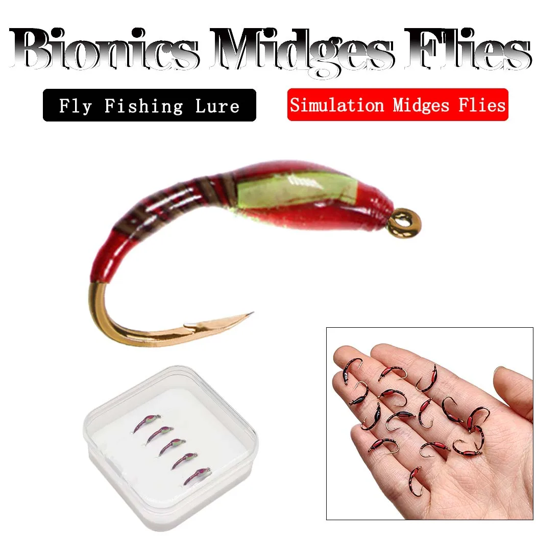 5/10Pcs Realistische Fliegen Angeln Köder Chironomid Midge Pupa Nymphe Forelle Fliegen Fliegen Angeln Haken Künstliche Caddis Larve lockt