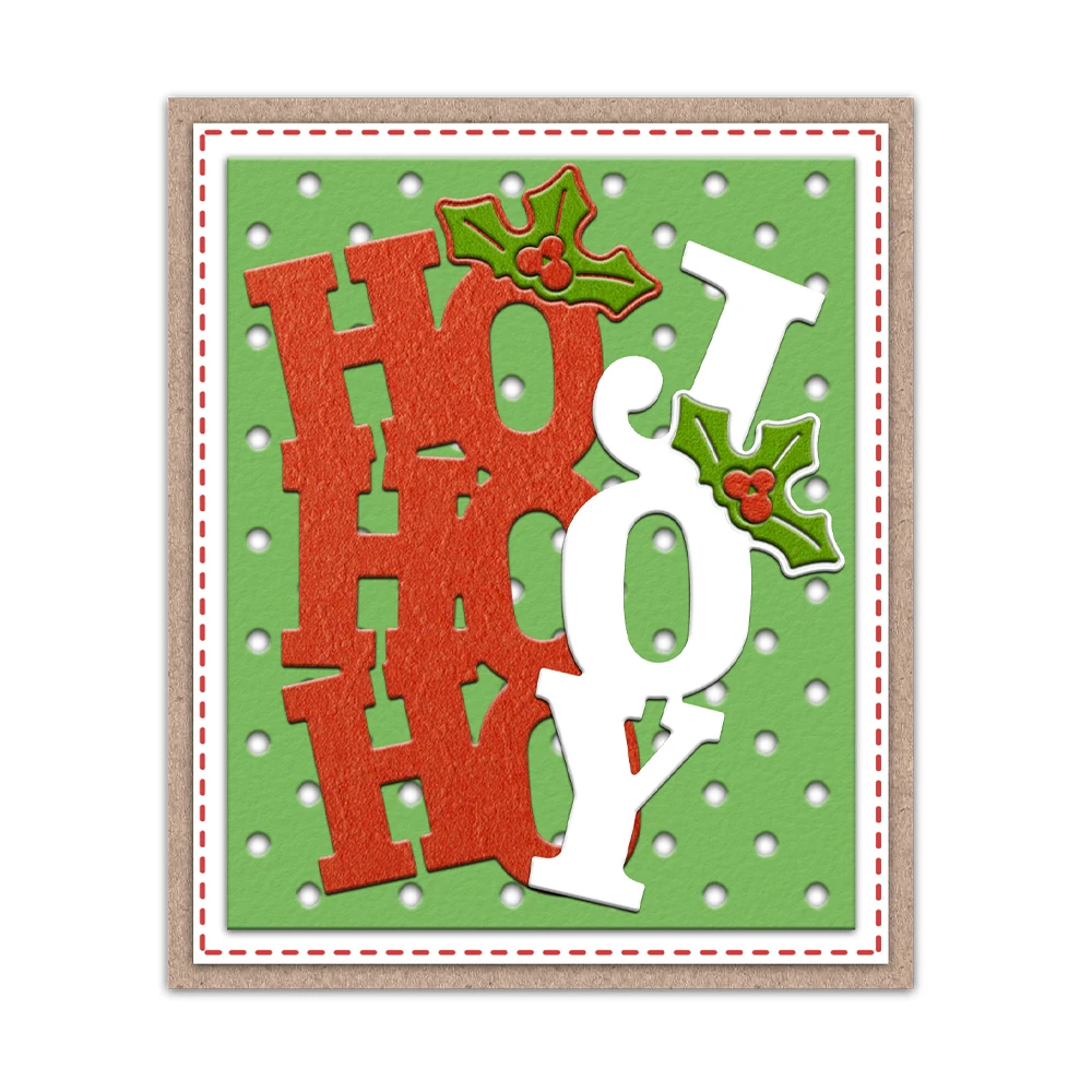MangoCraft Christmas Joy HOHOHO Cutting Dies DIY Scrapbooking Supplies Metal Dies Knife Mold For Card Making Albums Decor