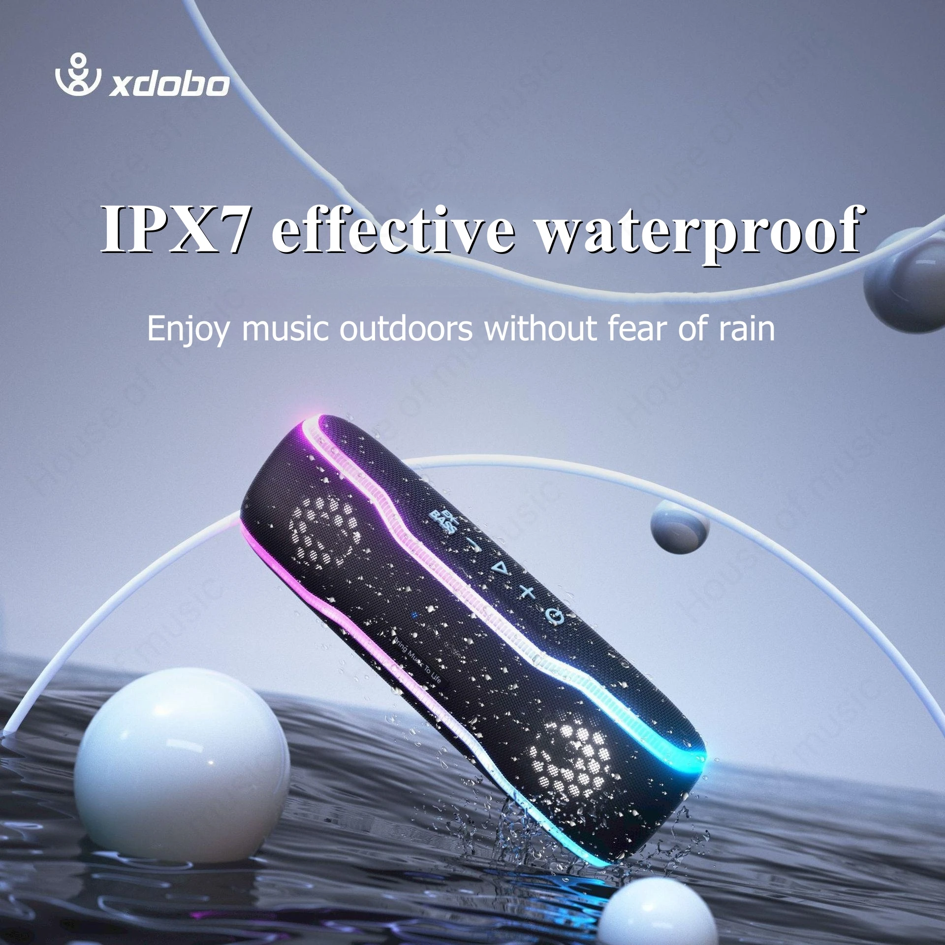 Xdobo NEW 30W Waterproof IPX7 Portable Outdoor Wireless Speaker Play Bluetooth Speaker Outdoor Stereo Subwoofer Speaker Portable