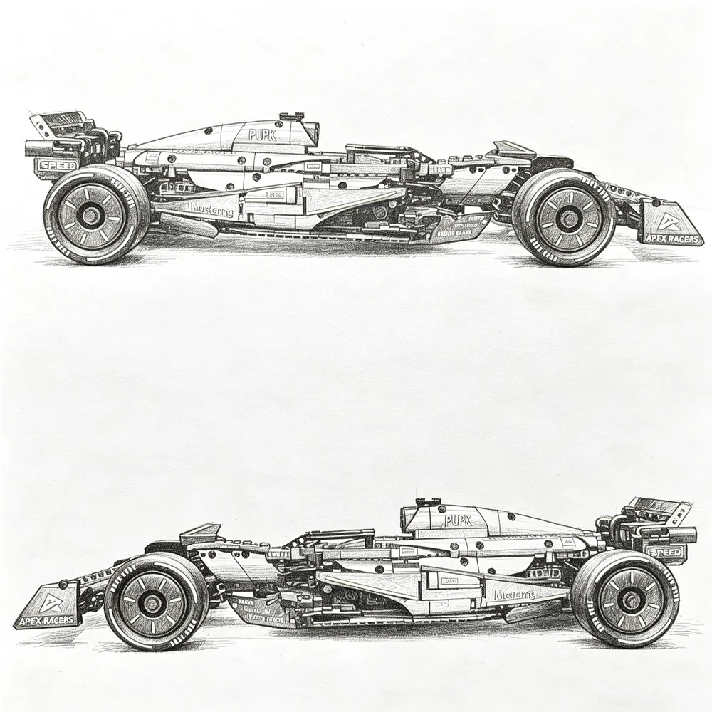 Blocos de Montar Technic Martin Aramco AMR25 1:8 1912Pcs Modelo de Carro — foto 3