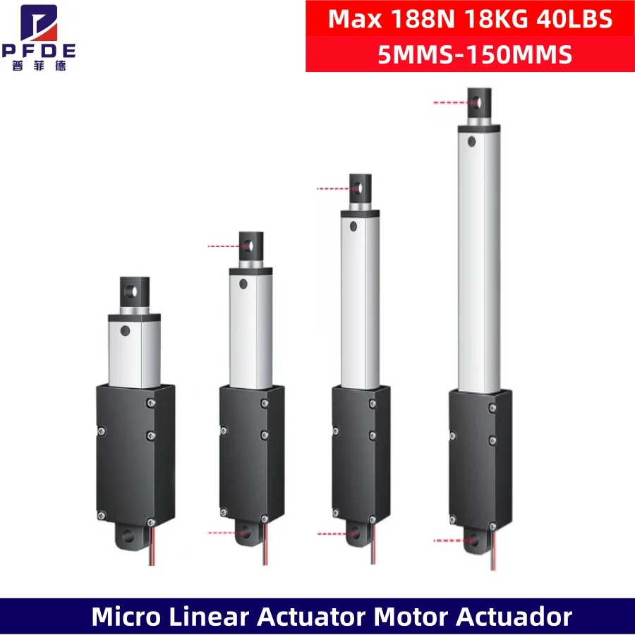 Micro Linear Actuator Motor Actuador Lineal 6V 12V 10/21/30/50/100mm Stroke for Remote Controls Robotics Home Automation