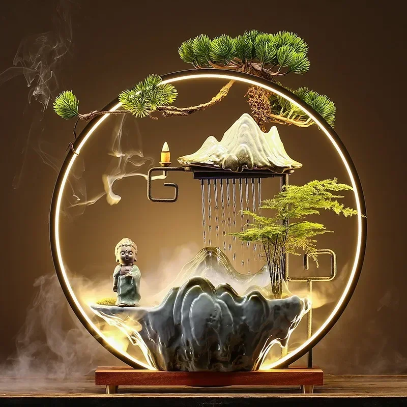 High Quality Humidifi Diffuser Incense Burner Electric Holder Smoke Waterfall Backflow Aroma Incense Burner