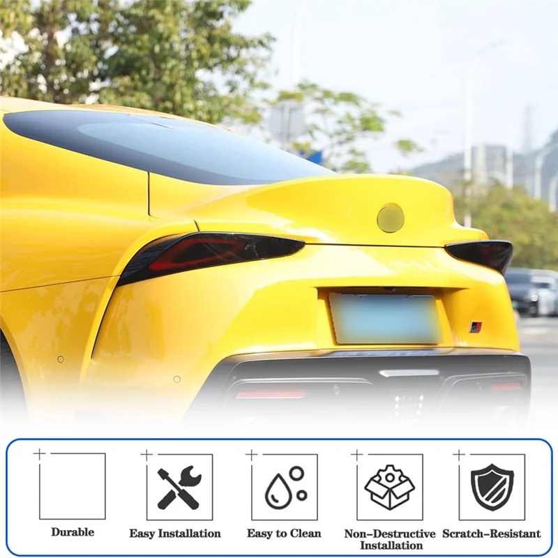 

Car Taillight Cover For Toyota Supra GR A90 A91 MK5 2019-2024 Smoked Shell Cover Accessories Trim Protection