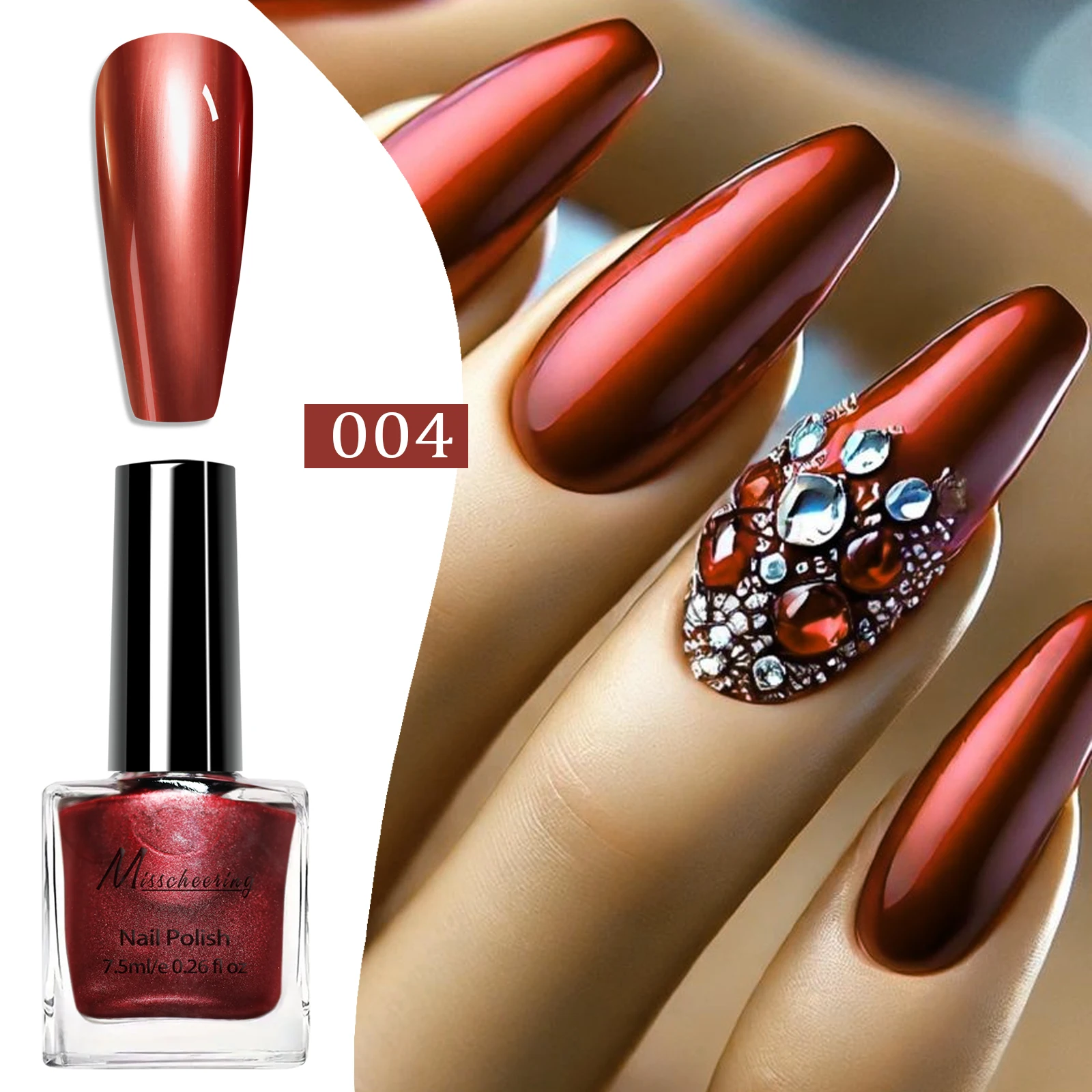 

Лак для ногтей с эффектом металлического зеркала, 7,5 мл, не требует УФ/LED-лампы, быстросохнущий, подходит для украшения ногтей, дизайна ногтей своими руками