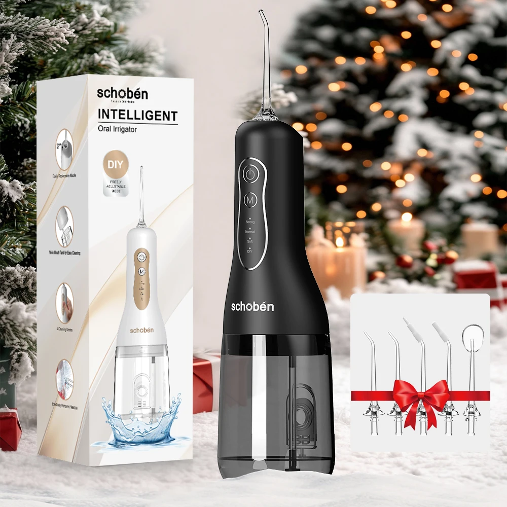 

Портативный ирригатор для полости рта Schoben Water Flosser 2.0 — это перезаряжаемый электрический ирригатор с 4 режимами очистки и 5 насадками.