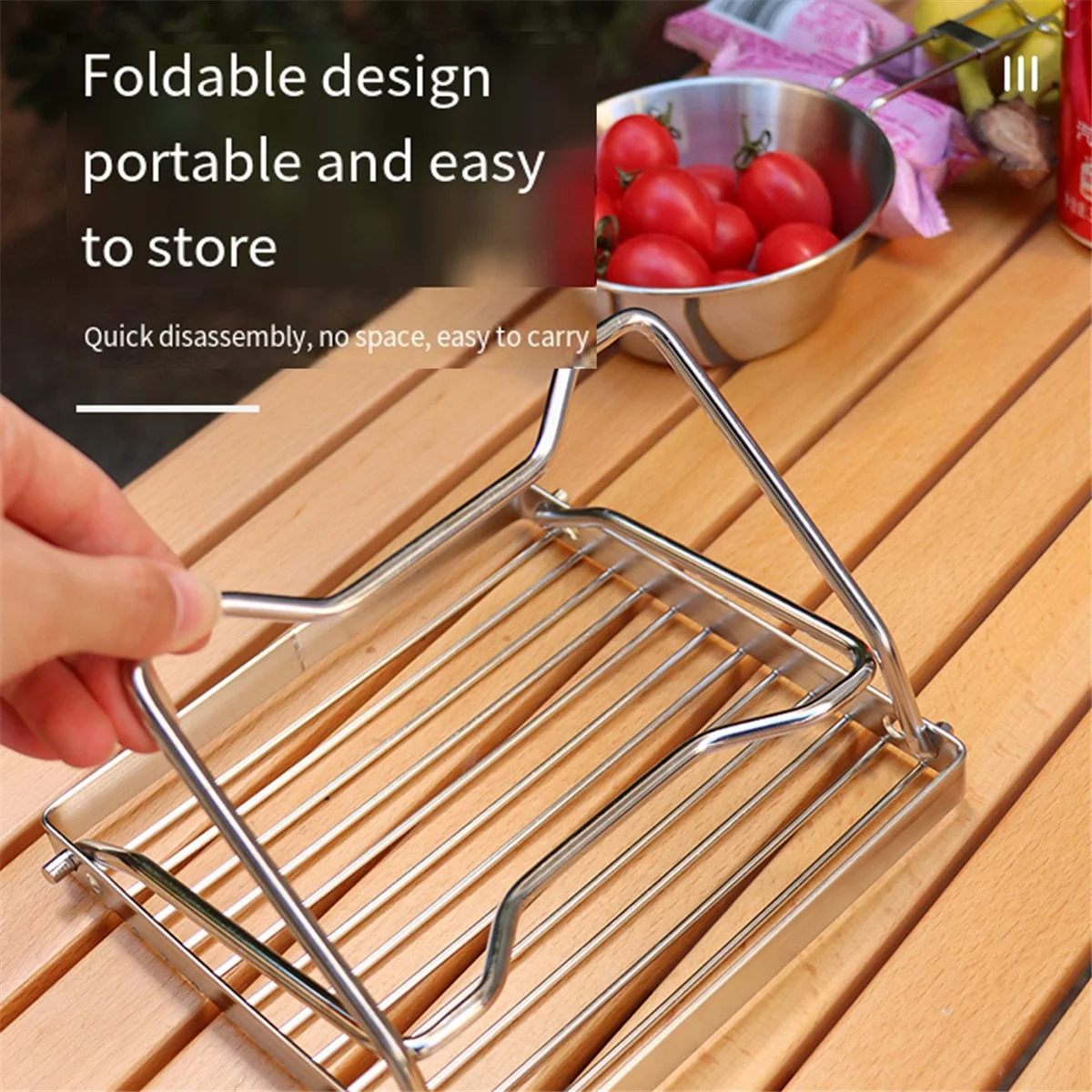 

ABKG Pro Folding Campfire Grill Portable StainlessSteel Camping Grill Grate Gas Stove Stand Outdoor Wood Stove Stand BBQ Grill