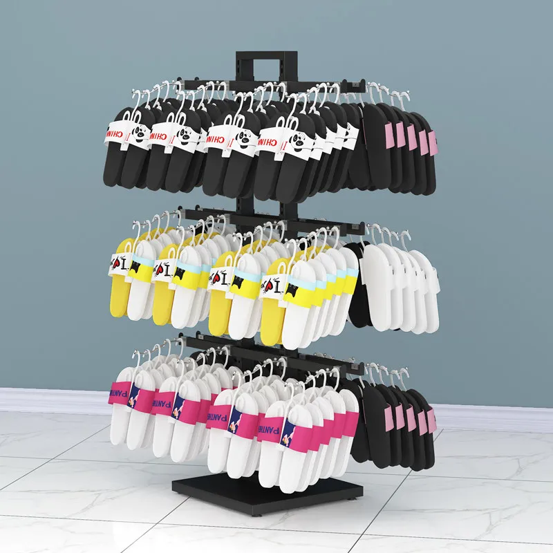 Slippers display rack display hanging shoes socks hanger landing supermarket shoe store shoe rack store Nakajima slipper rack