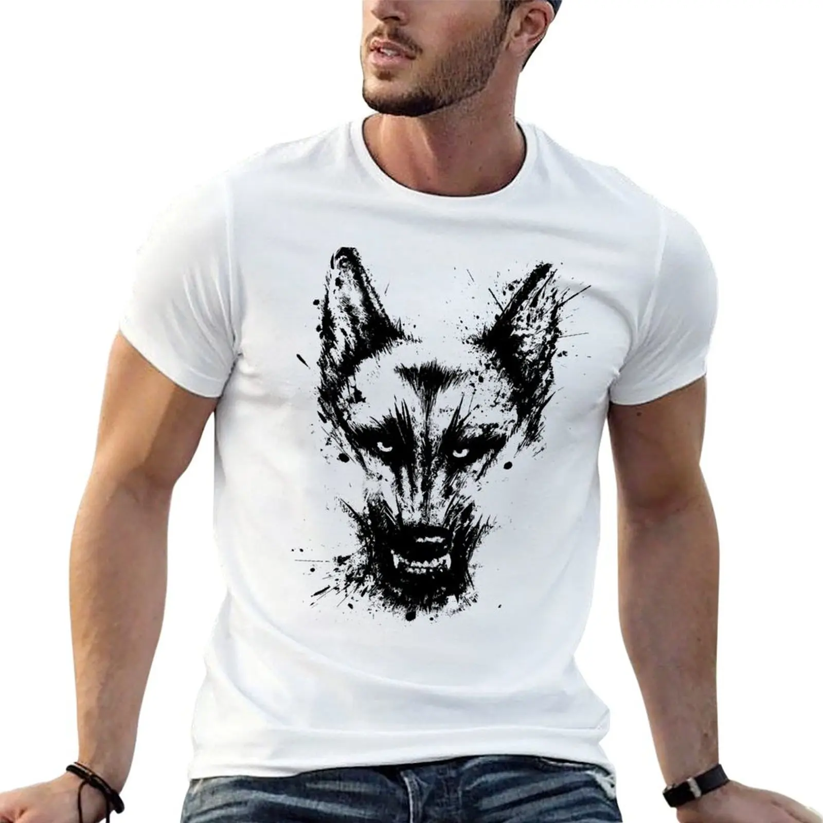 Growling German Shepherd T-Shirt Holiday Vacation Tee Shirt