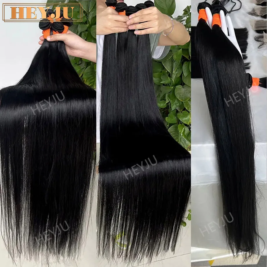 

1/3/4 Pcs Straight Bundles Human Hair 12A Extensions Human Hair Natural Black Brazilian Straight Weave Bundles Remy Hair