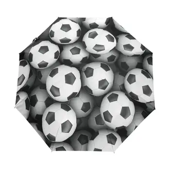 Football sports windproof travel umbrella ball game soccer folding rain umbrella compact lightweight for teenagers adults men boys