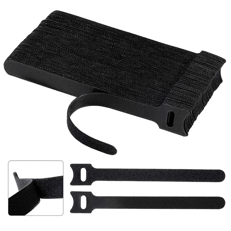 100-10 pces abraçadeiras de náilon 15cm organizador fio enrolador gancho laço cinta no cabo de carregamento fone de ouvido mouse cabo gerenciamento de escritório