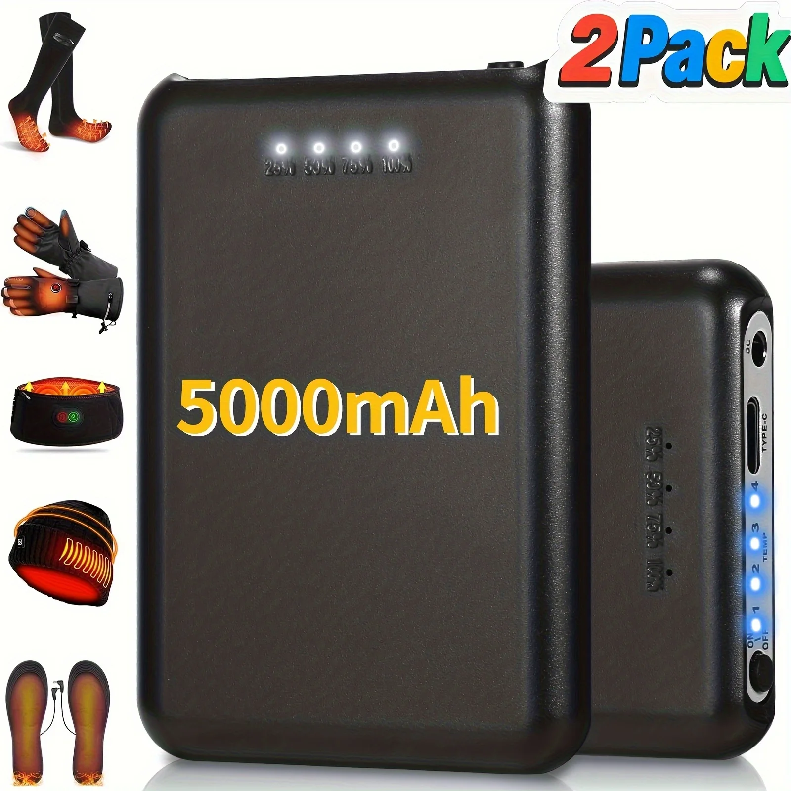 Men'S Shoes Smart - 2Pack Rechargeable 5V/2A 5000mAh Li-Polymer Battery