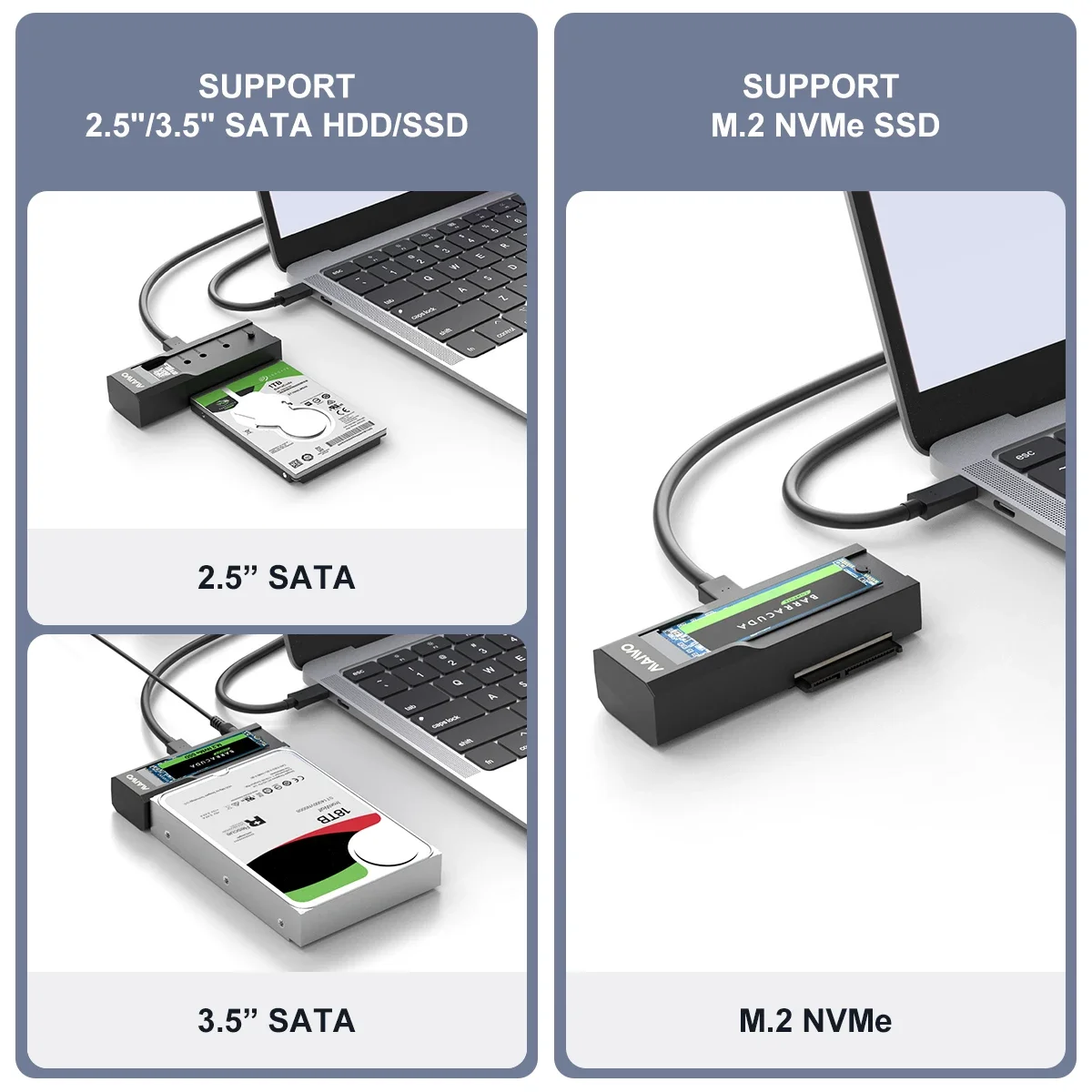 Imagem -04 - Maiwo-gabinete Ssd Dual Bay m2 Nvme Ngff 10gbps Case Pcie M.2 2.5 3.5 Armazenamento Externo Case Hdd com Office Clone para pc