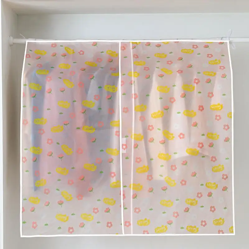 Clothing Dust Cover Transparent Dress Clothes Garment Dust Cover Hanging Organizer Waterproof Dustproof Clothes Wardrobe Storage
