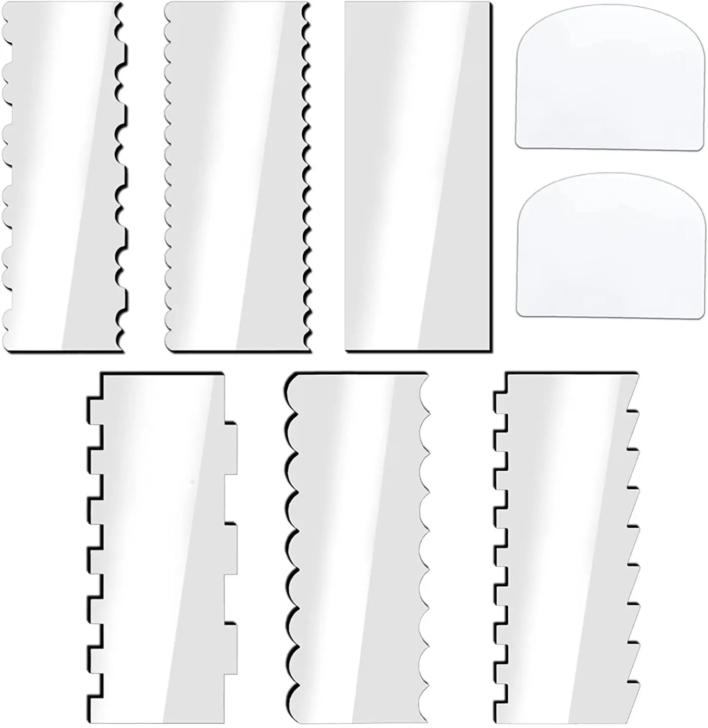 

8 шт., прозрачный акриловый скребок для крема торта