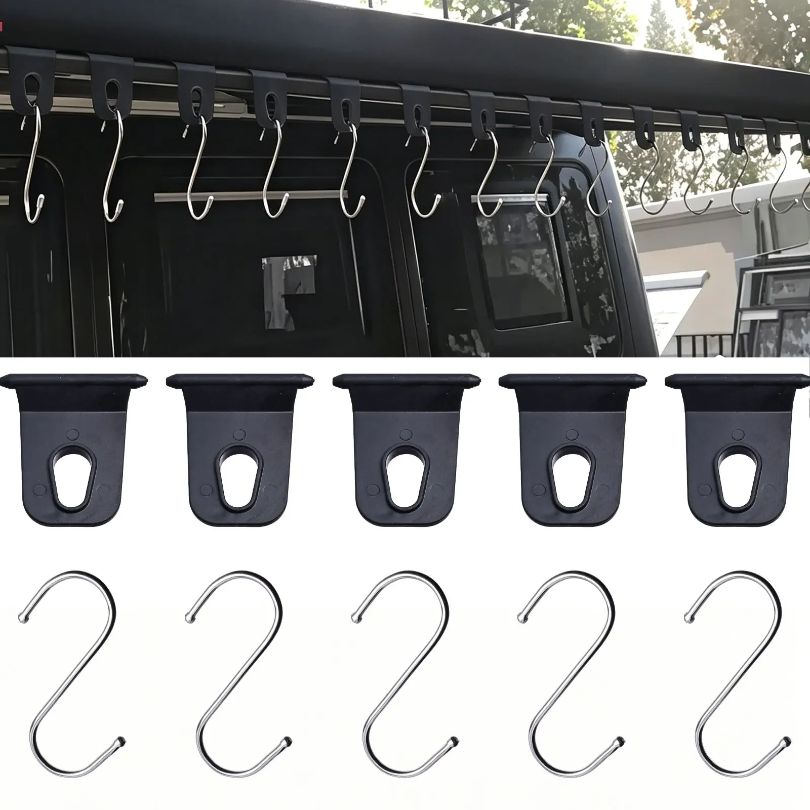 RV Caravan Exterior Accessories Camping Awning Hanger Clips Racks Practical S Hooks for Outdoor Camping