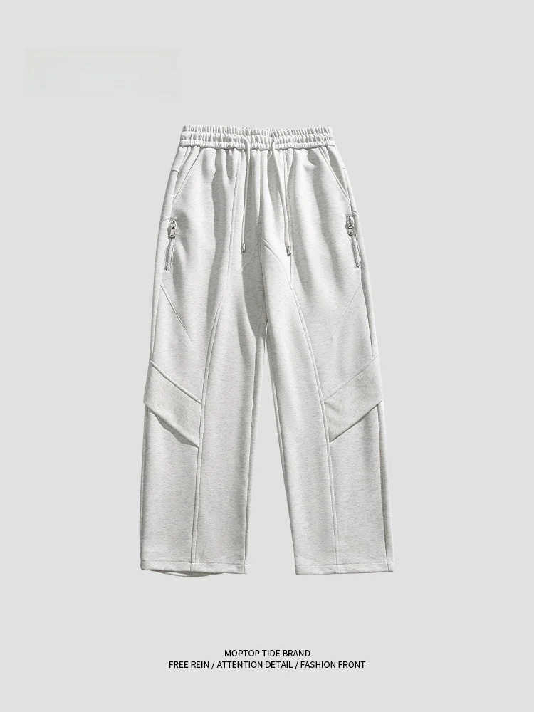 

MMOPTOP2024 Летние свободные повседневные брюки в гонконгском стиле, мужские широкие брюки, однотонные прямые длинные брюки для пар