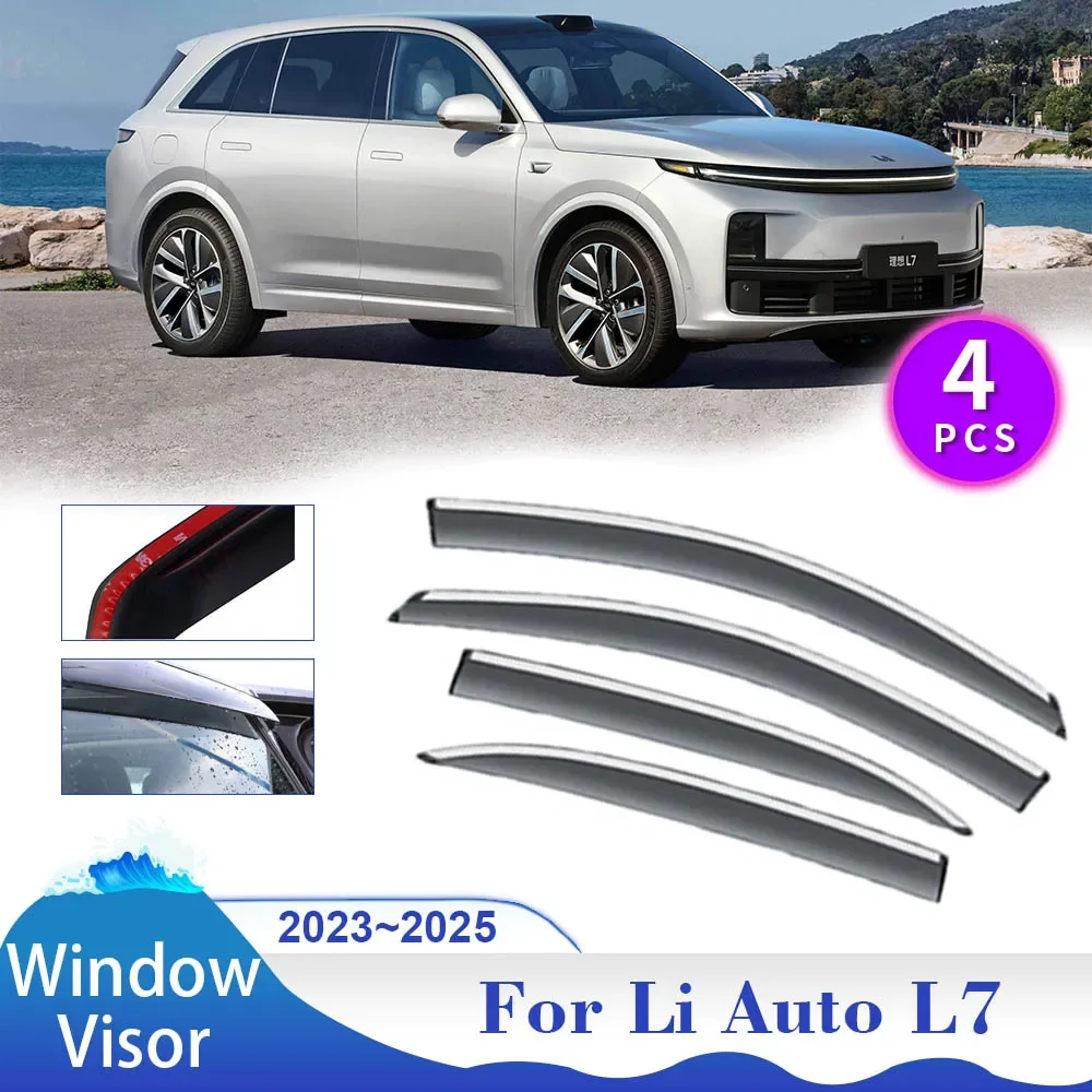 Car Windows Visor for Li Auto Lixiang L7 2023 2024 2025 Sun Rain Guards Deflector Awnings Shelters Vent Smoke Covers Accessories