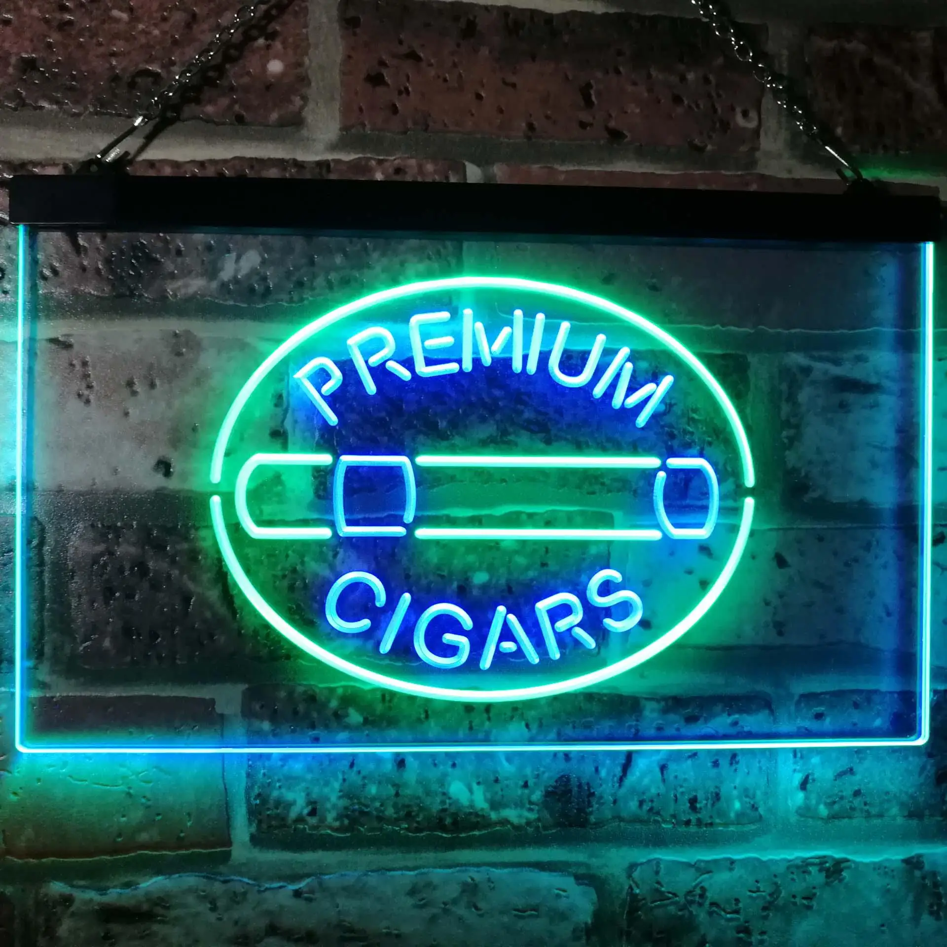 Premium Cigars Dual Color Led Neon Sign st6-i2389
