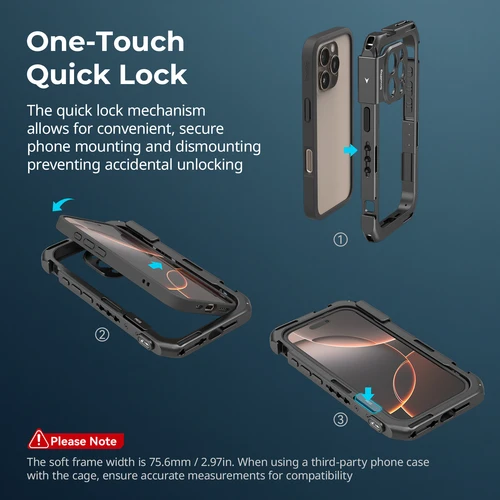 Imagen 2 del producto SmallRig-jaula de vídeo móvil edición básica para iPhone 16 Pro Max, para grabación de vídeo, YouTube, transmisión en vivo