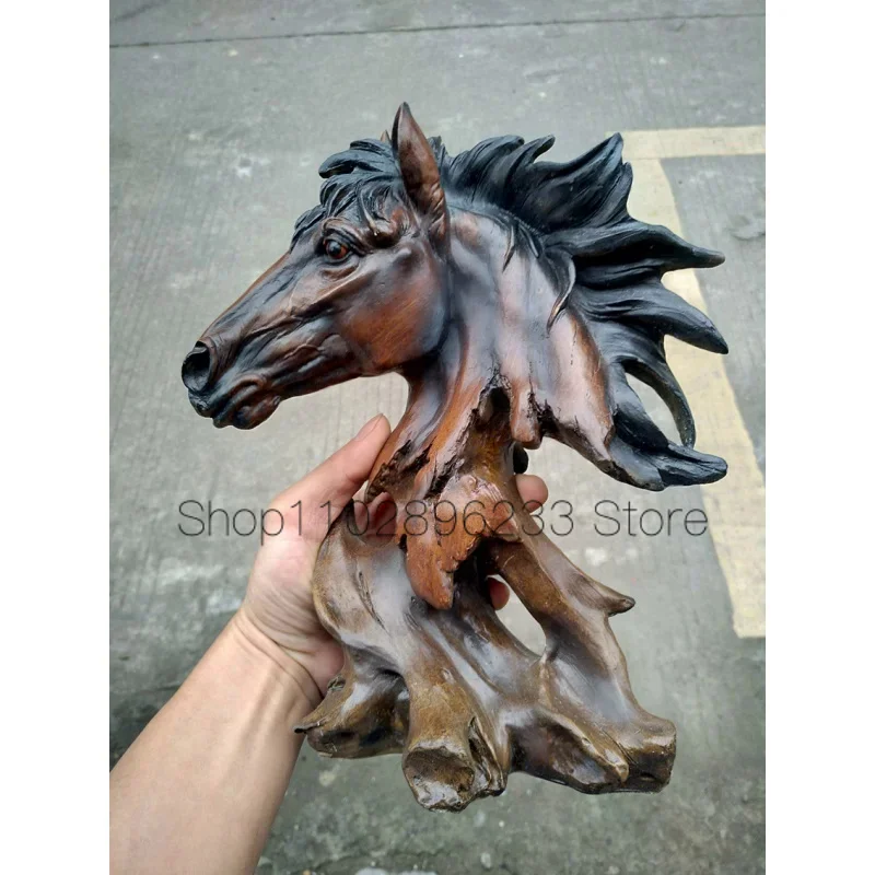 HORSE STATUE ORNAMENTS, RESIN CRAFTS, IMITATION WOOD CARVINGS, HOME DECORATIONS, SOUVENIRS