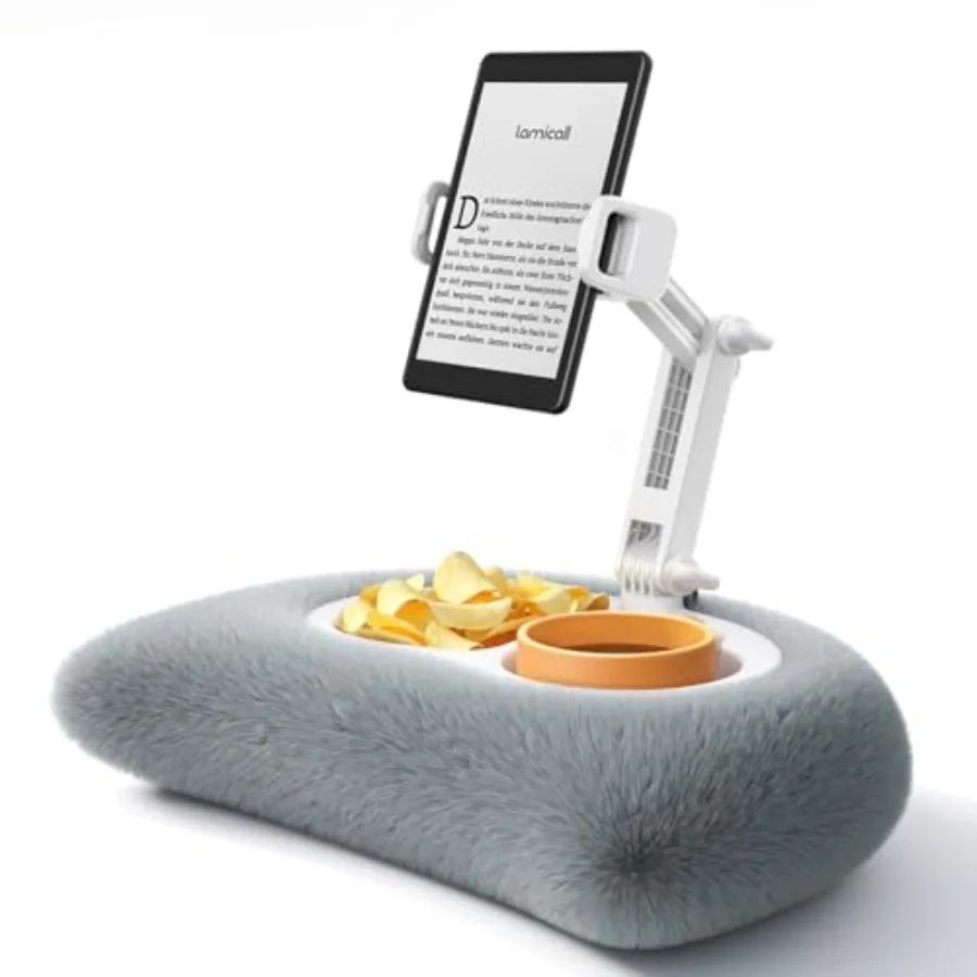 

Kindle Holder Tablet Pillow Stand - [360° Adjustable Arm][Soft and Washable] iPad Lap Holder Kindle Accessories for Reading in