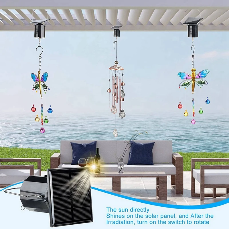 4Pcs Solar Powered Wind Spinner Motor Revolving Wind Chime Spinner Motor Kits For Display