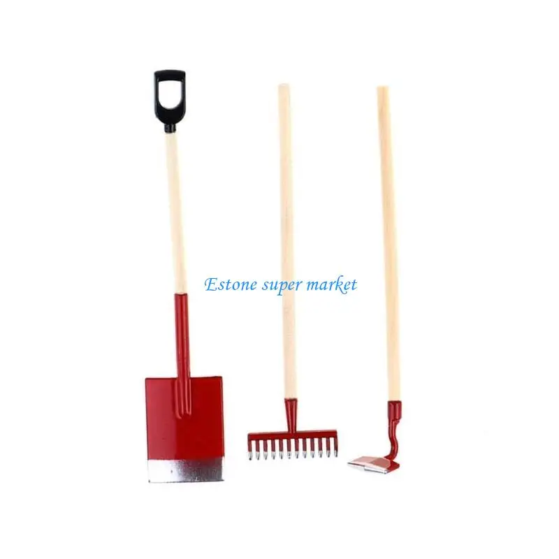 090B 3 Pieces Dollhouses Garden Tool Kits For 1:12 Scale Model Enthusiasts