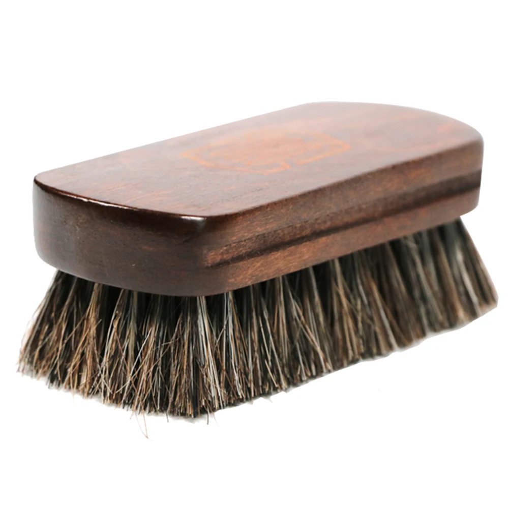 Shine Polishing Brush Auto Wash Horsehair Leather Textile Cleaning Brush for Car Interior Furniture Apparel Bag