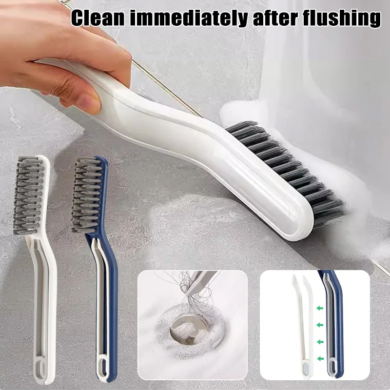 2in1 Multi Purpose Cleaning Brush Tweezers Bathroom Tile Cleaning Brush Window Crevice Groove Dirt Clip Floor Hard Bristle Brush