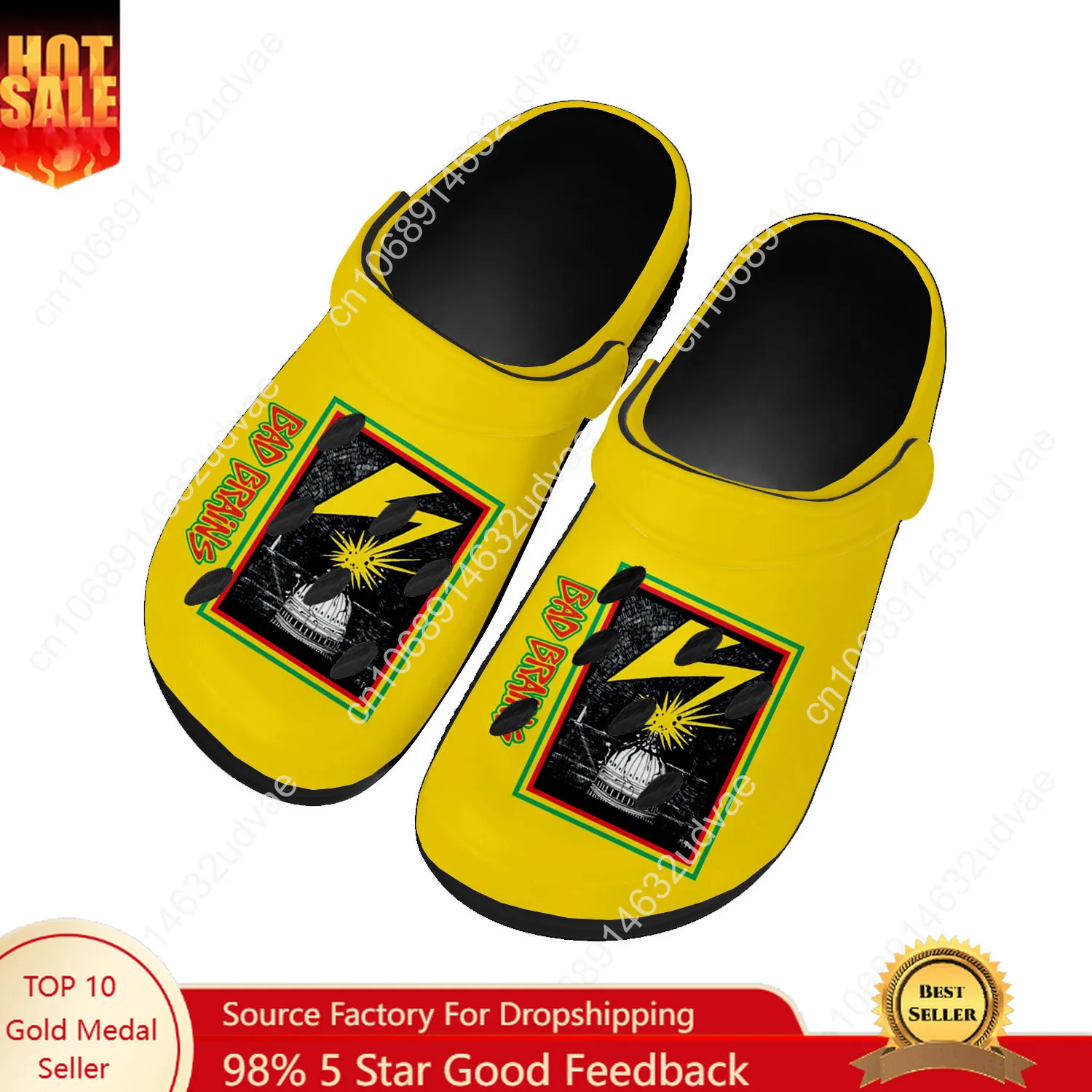 

Bad Brains Water Shoes Men Women Teenager Non-slip Fashion Home Garden Clogs Custom Sandals Beach Breathable Hole Slippers