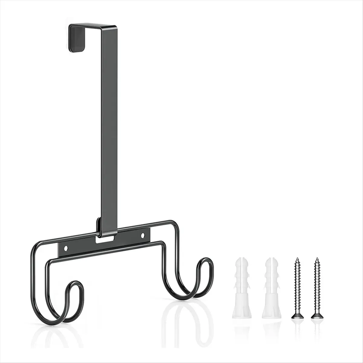 شماعة لوح الكي فوق الباب والتركيب على الحائط مع خطاف قابل للإزالة، حامل لوح الكي منظم رف الحائط #4