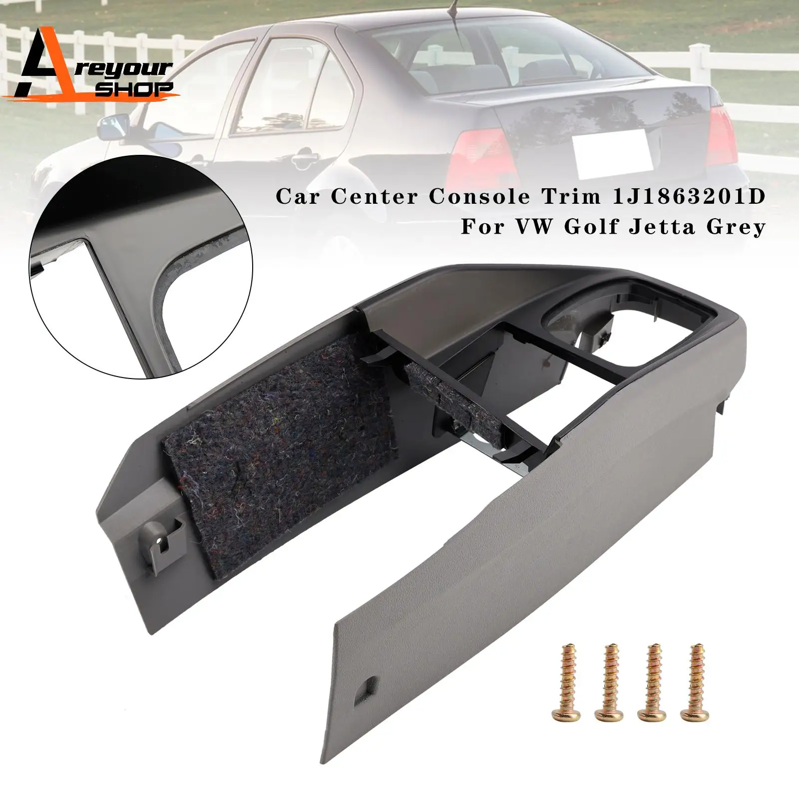 

Car Center Console Trim 1J1863201D for VW Golf Jetta Grey